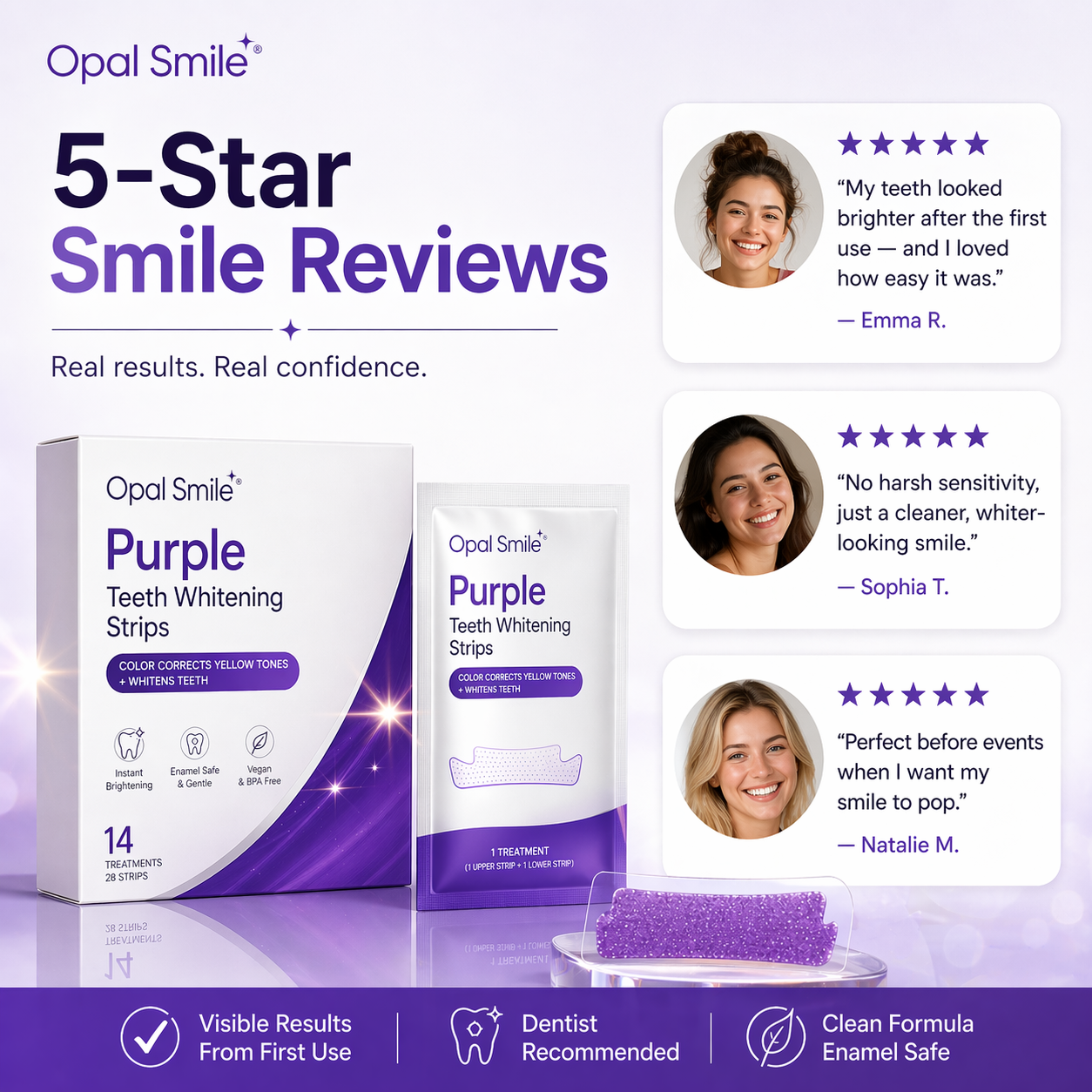 OpalSmile Purple Teeth Whitening Strips