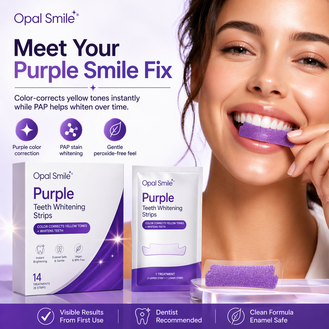 OpalSmile Purple Teeth Whitening Strips